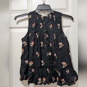 Ulla Johnson Cecile black floral tank Size 6